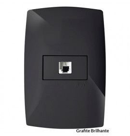 Conjunto Tomada RJ45 5E (REDE) - (HOME PRETO GRAFITE)